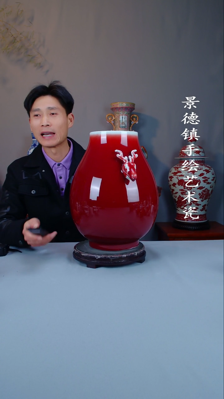 摆件陶瓷景德镇手工手绘陶瓷摆件29