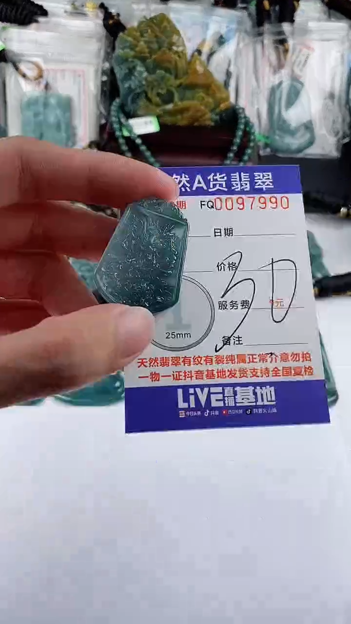 【闪购商品】翡翠颈饰未镶嵌多样性一件随机发货 龙牌30