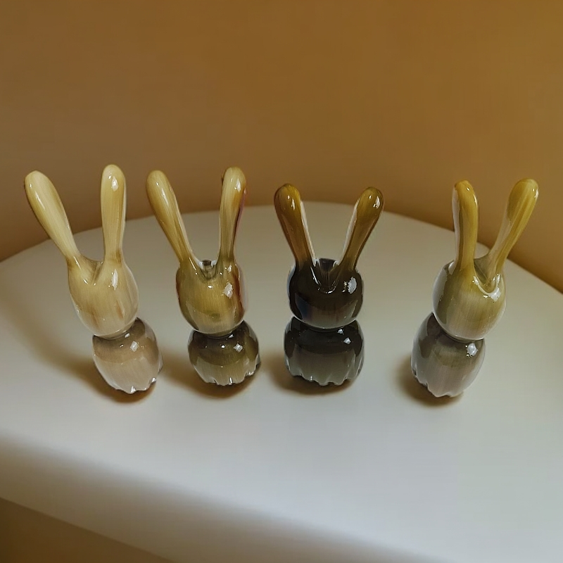 牛角实心莲蓬兔子按摩梳多功能脸部耳朵身体疏通眼部拨筋牛角梳