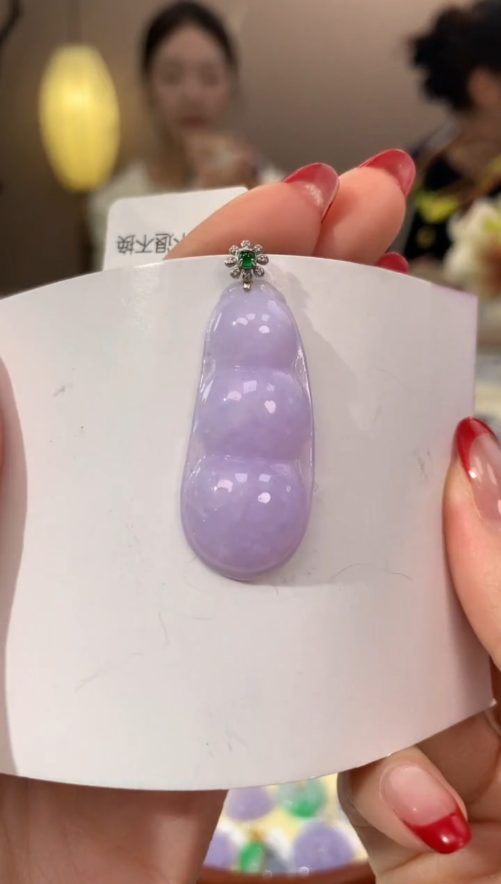 【闪购商品】翡翠颈饰18K金镶嵌天然缅甸a货翡翠