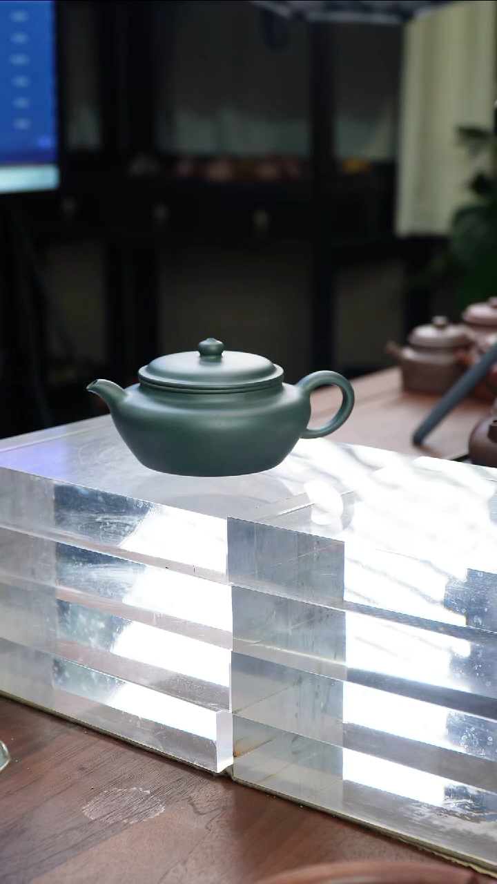 茶壶紫砂苏*闵绿泥锦鼓