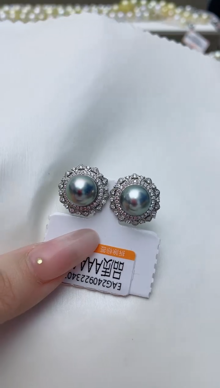 【闪购商品】海水珍珠耳饰银S925镶嵌A127
