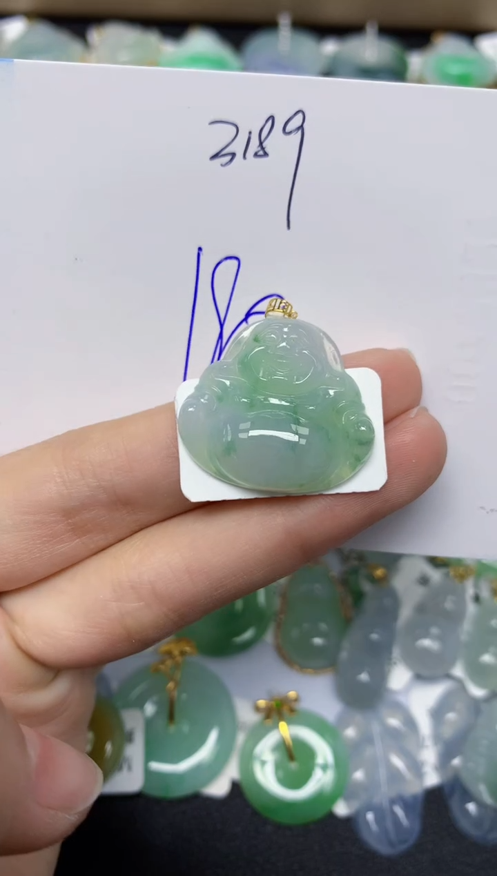 【闪购商品】翡翠颈饰18K金镶嵌 天然翡翠A货