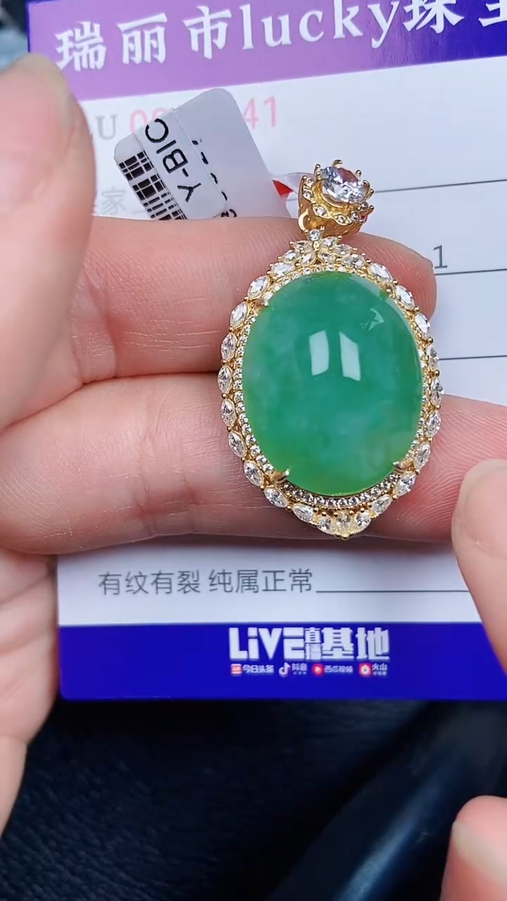 颈饰银S925镶嵌翡翠2141