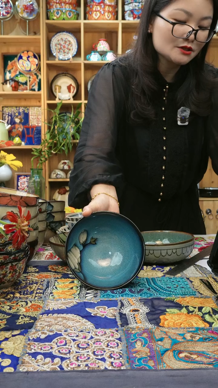 瓷片小可高温瓷餐具一组米饭碗两只中斗笠碗