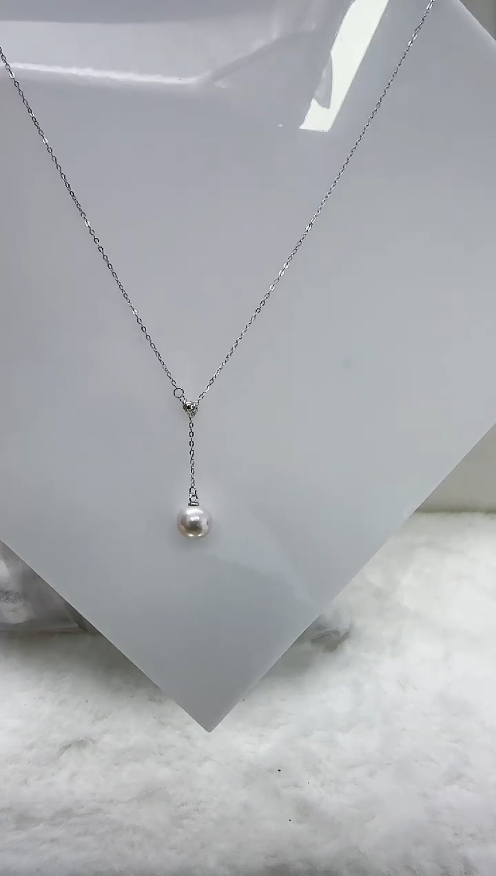 【闪购商品】淡水珍珠DA银S925镶嵌b365 白珠套链9