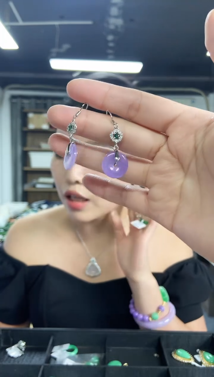 翡翠未镶嵌耳饰闪购链接多样性发其一颜色微差