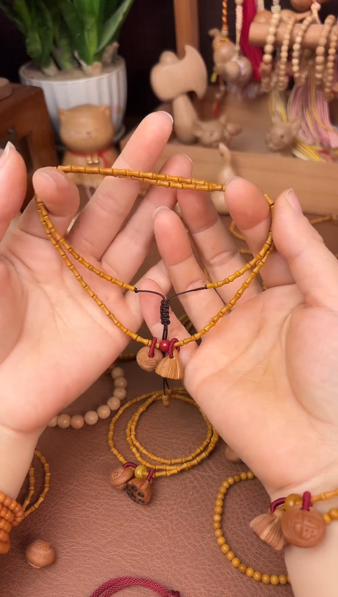 手串桃核竹节88颗项链