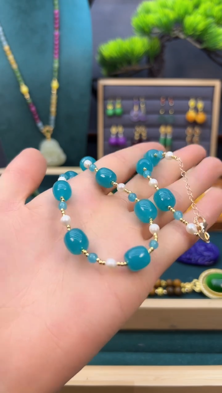 【闪购商品】天河石耳钉银S925镶嵌03QL     