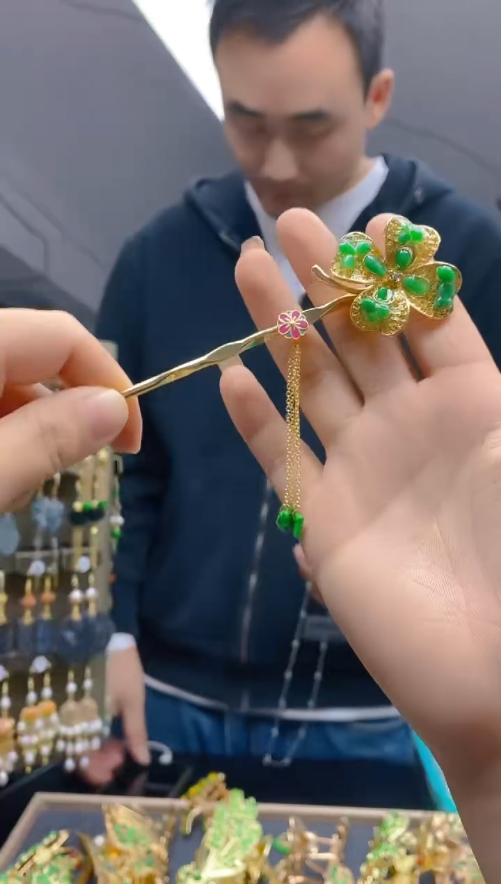 【闪购商品】翡翠耳饰合金0251翡翠发簪