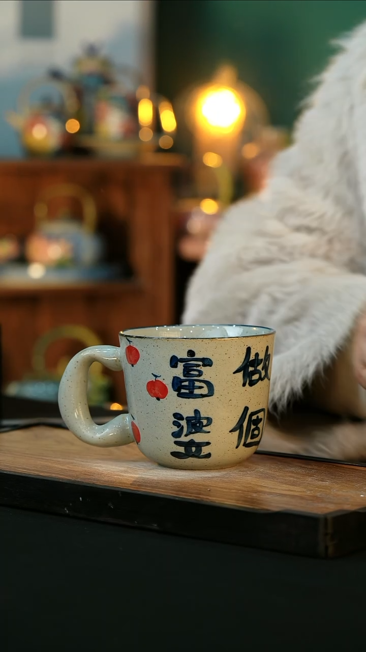 【闪购商品】杯手绘心瓷陶瓷浮力