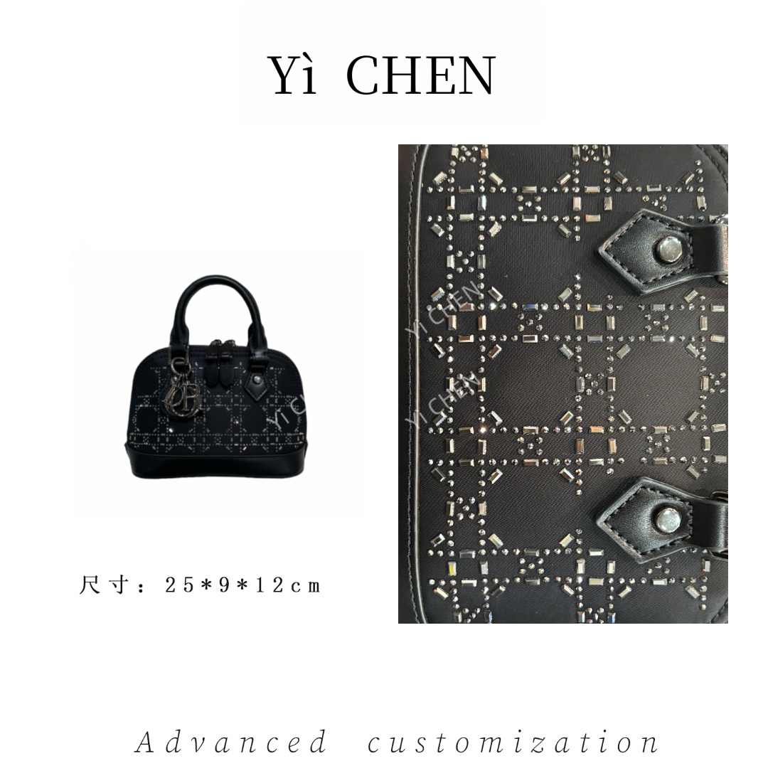 【Yì CHEN】ZT-D7236-水钻黑 简约时尚女士新款轻奢单肩斜跨包