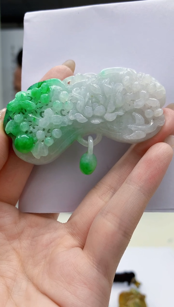 【闪购商品】定制翡翠未镶嵌4969jw-毛货挂件51