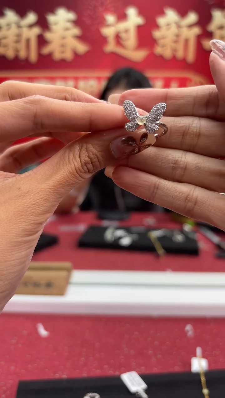 【闪购商品】翡翠戒指银S925镶嵌483794