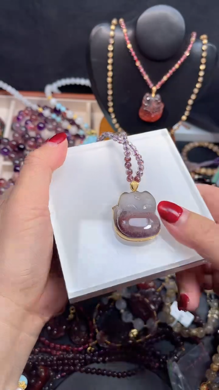 【闪购商品】水晶颈饰18K金镶嵌【百晶灵儿】天然定制款