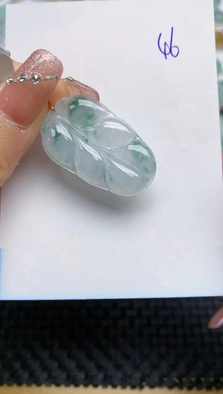 【闪购商品】翡翠颈饰18K金镶嵌天然A货翡翠 46