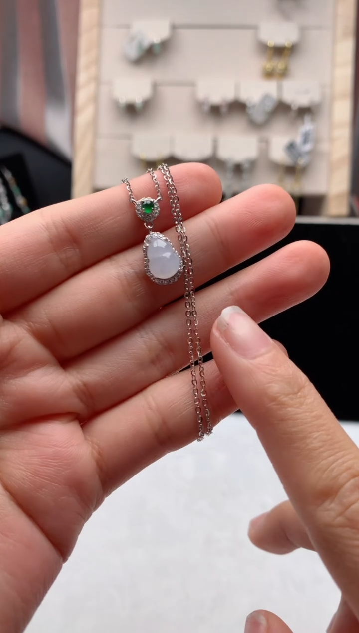 【闪购商品】翡翠项链银S925镶嵌1还