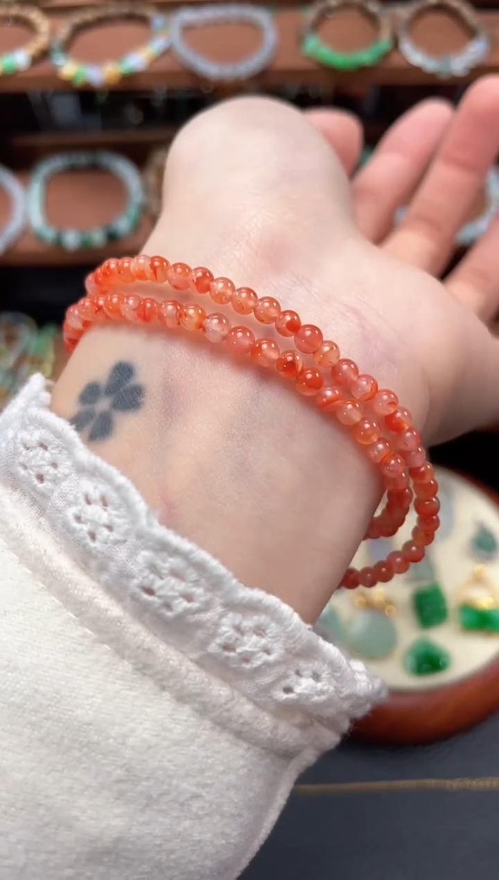 【闪购商品】南红玛瑙手串未镶嵌一个  237