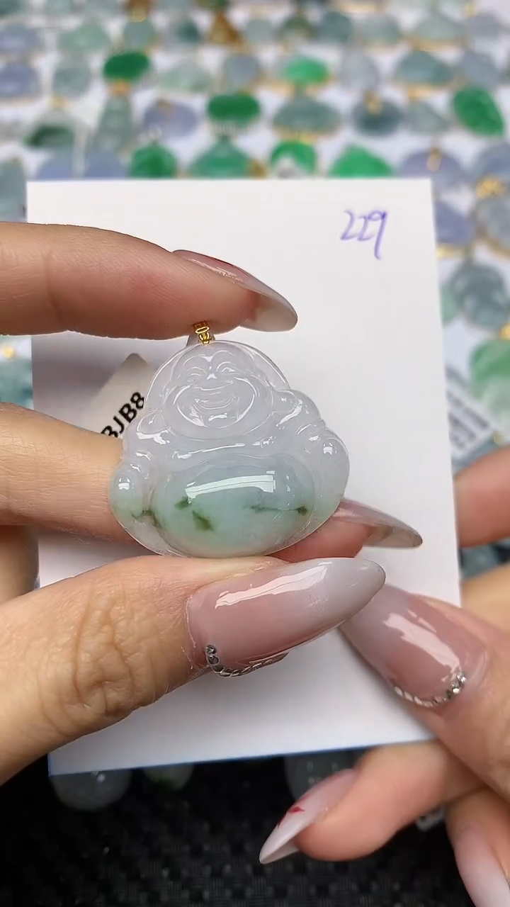 【闪购商品】翡翠颈饰18K金镶嵌天然翡翠A货