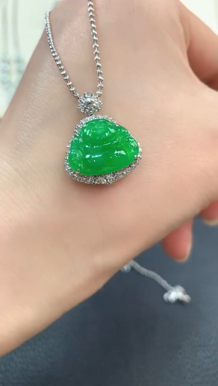 【闪购商品】翡翠吊坠(不含链)18K金镶嵌b132     