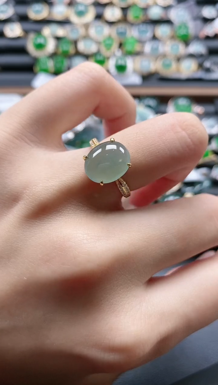 【闪购商品】翡翠戒指银S925镶嵌51511