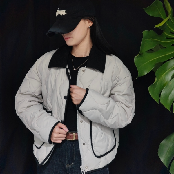 牧白艺术家联名款韩系时尚高级设计感轻薄保暖羽绒服短款