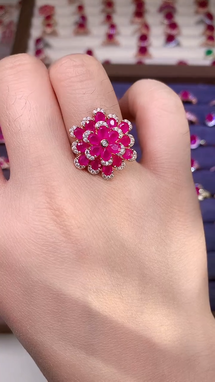 【闪购商品】红宝石戒指银S925镶嵌000