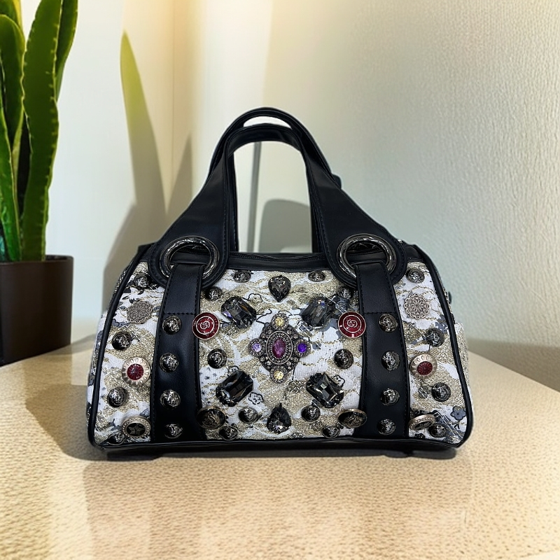 2025年时尚手提包手工缝制扣子包2307