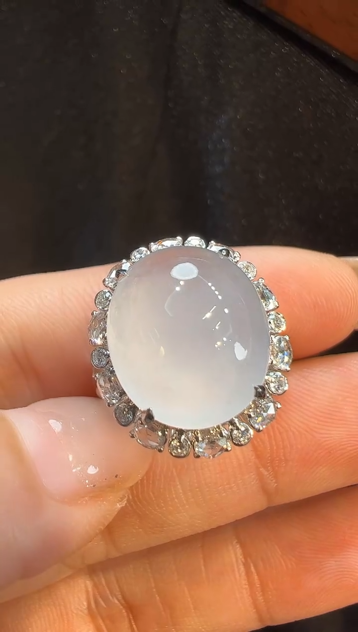 吊坠(不含链)18K金镶嵌翡翠AL6戒指