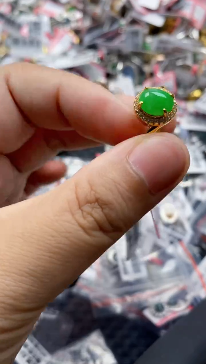 翡翠戒指银S925镶嵌4444    3