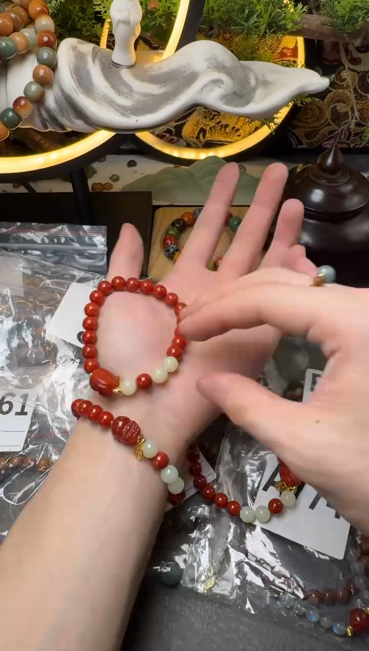 手链未镶嵌南红玛瑙A545南红玛瑙圆珠单圈