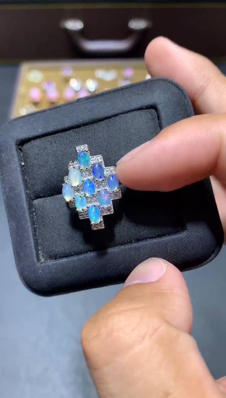 未镶嵌欧泊戒指K46