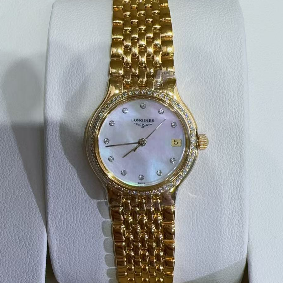 95新 Longines/浪琴 石英表后镶钻盘24腕17.5/256108353/yy