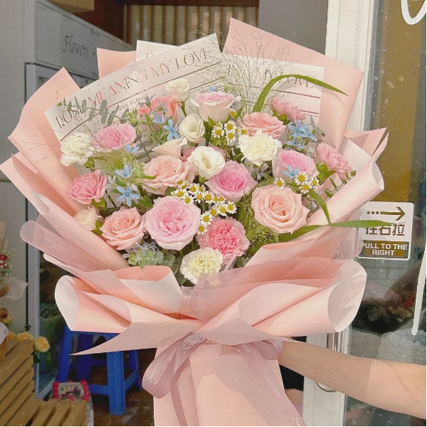 【三生有幸 】15朵混搭花束生日鲜花生日礼物送女朋友送对象花店送花上门