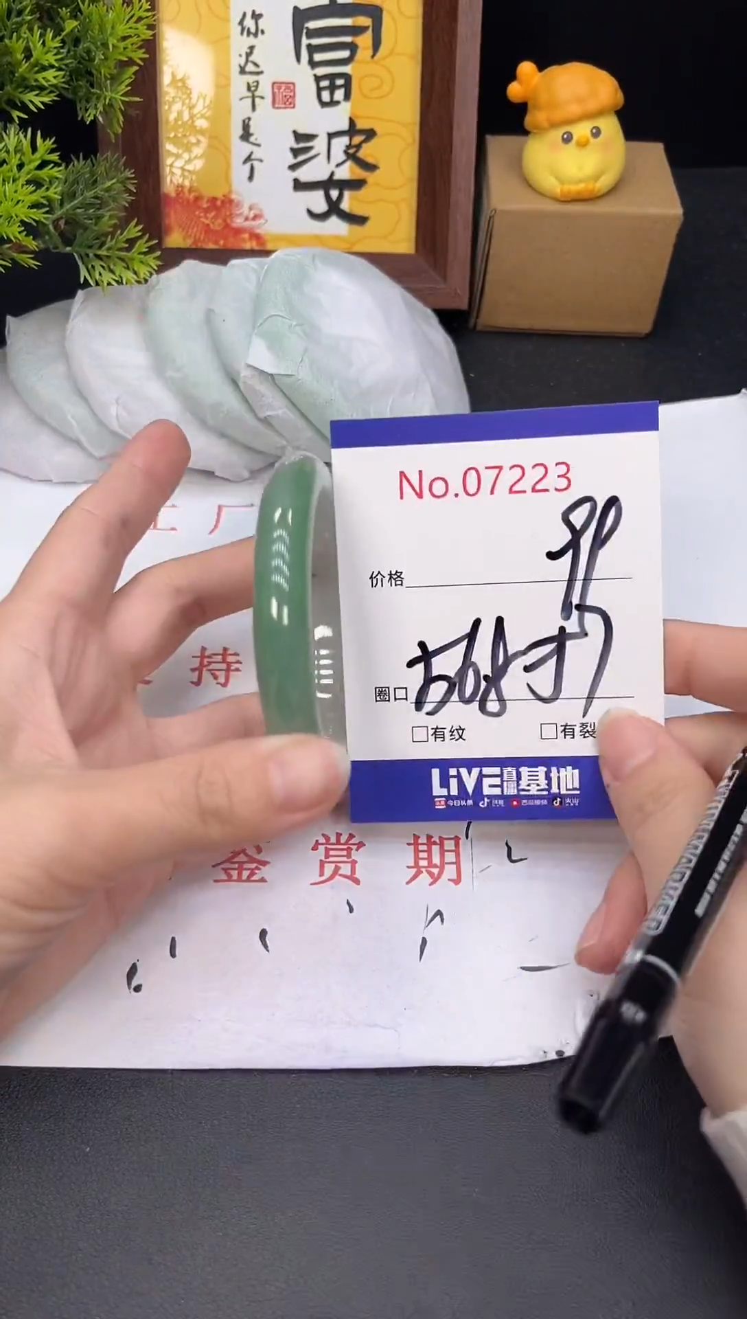 未镶嵌手镯翡翠7223