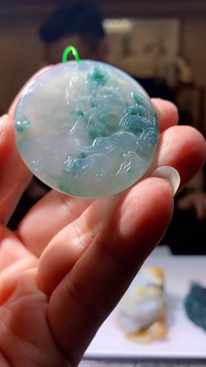 【闪购商品】定制翡翠未镶嵌1085hn-毛货挂件23