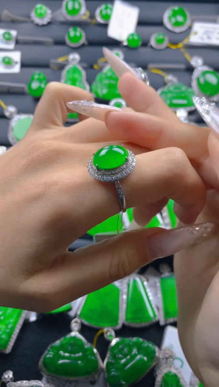 【闪购商品】翡翠戒指银S925镶嵌11111111
