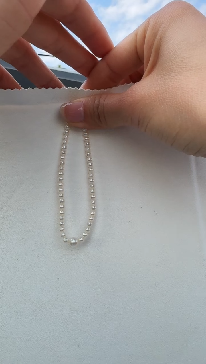 未镶嵌手链淡水珍珠S0096 3-4mm小米手链
