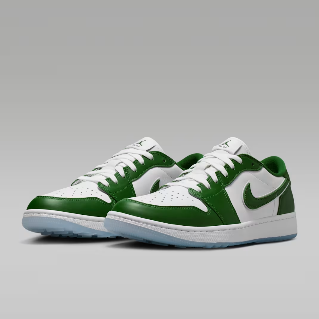 NIKE/耐克正品男鞋AJ1 LOW白绿高尔夫休闲舒适运动板鞋DD9315-300
