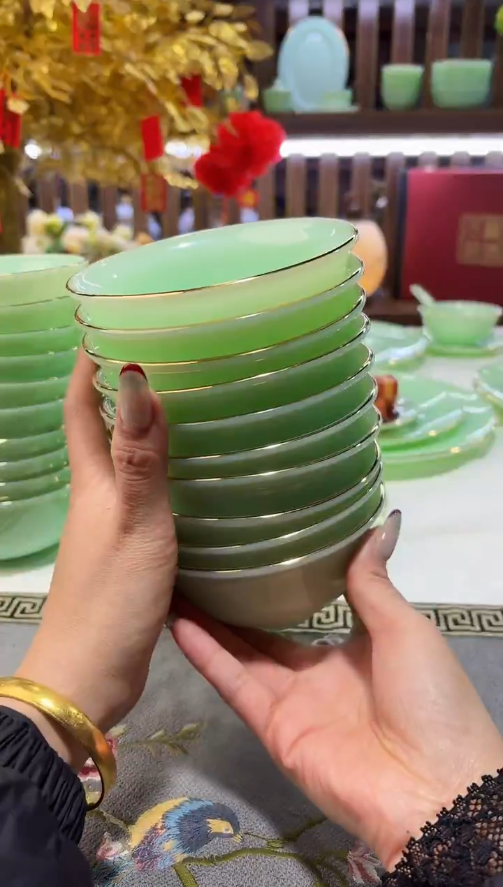 玉瓷4.5英寸饭碗10个