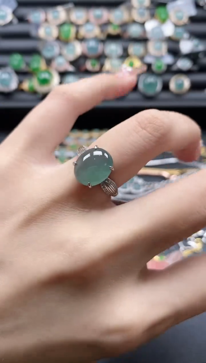 【闪购商品】翡翠戒指银S925镶嵌51151