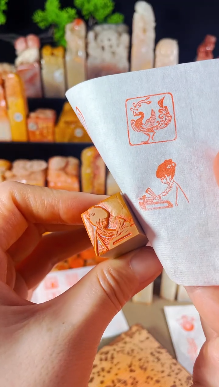 【闪购商品】巴林石印石手工篆刻《读书姑娘》2.0