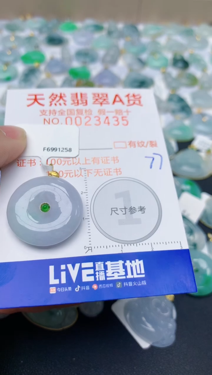 【闪购商品】翡翠颈饰18K金镶嵌天然翡翠A货    77