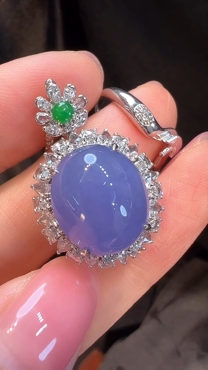 18K金镶嵌戒指翡翠两用款L6