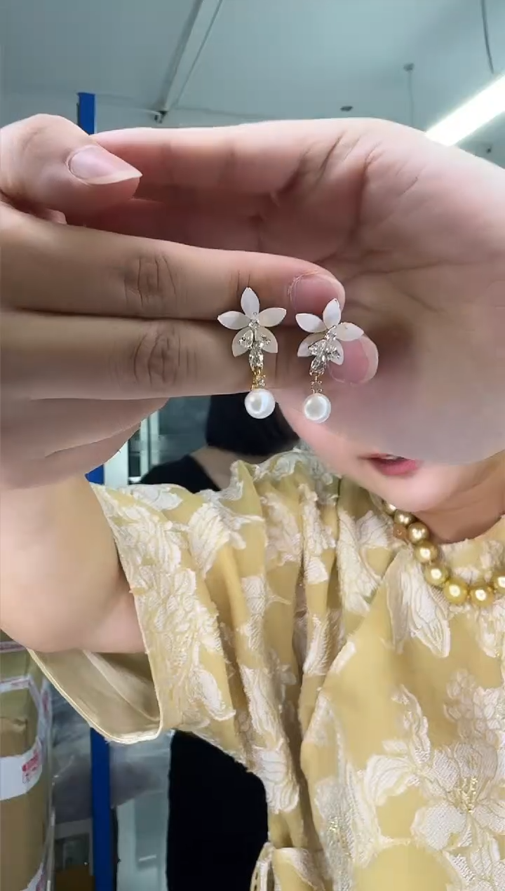 未镶嵌淡水珍珠NN珍珠耳饰@@by277