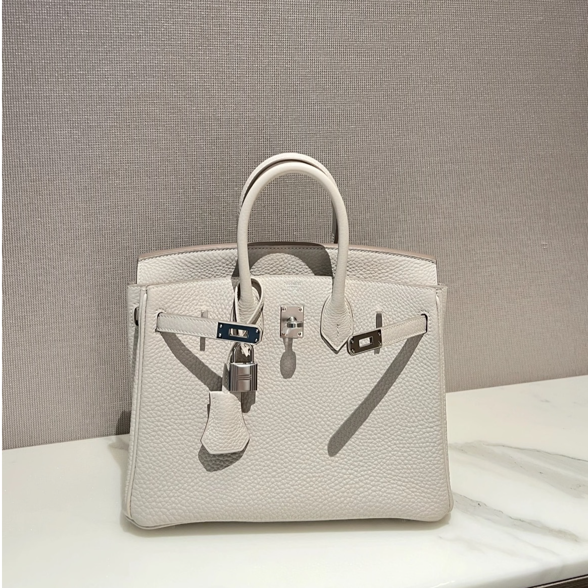 95新 Hermes/爱马仕 Bk25手提包/奶昔白Z刻/250623ZMP8LA2