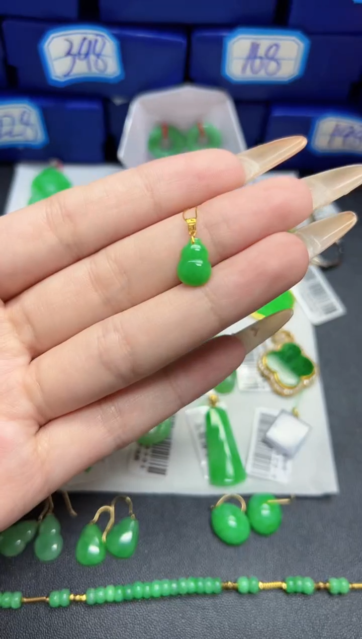 【闪购商品】翡翠颈饰18K金镶嵌Y缅料A货/支持复检/一件