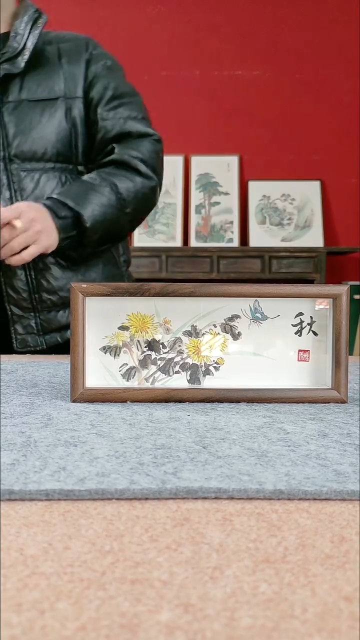 国画纯手写纯手绘-带框10*15