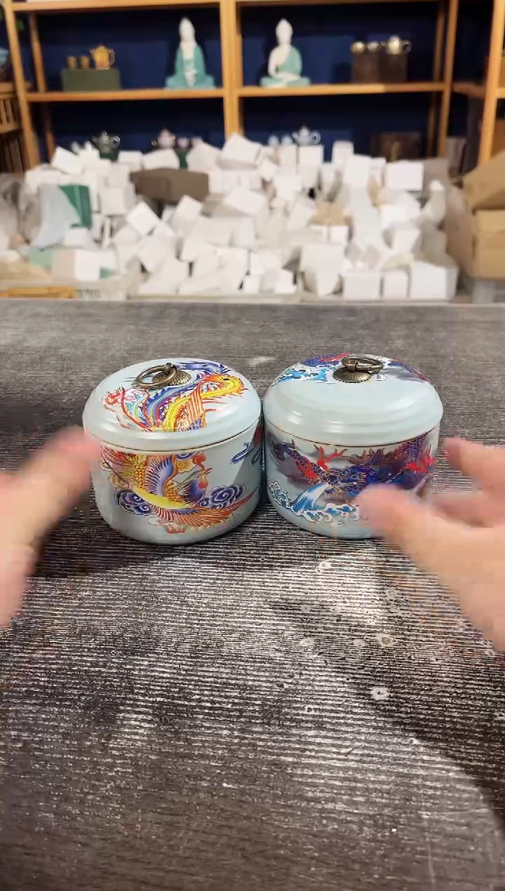 【闪购商品】其他龙凤茶叶罐两只装