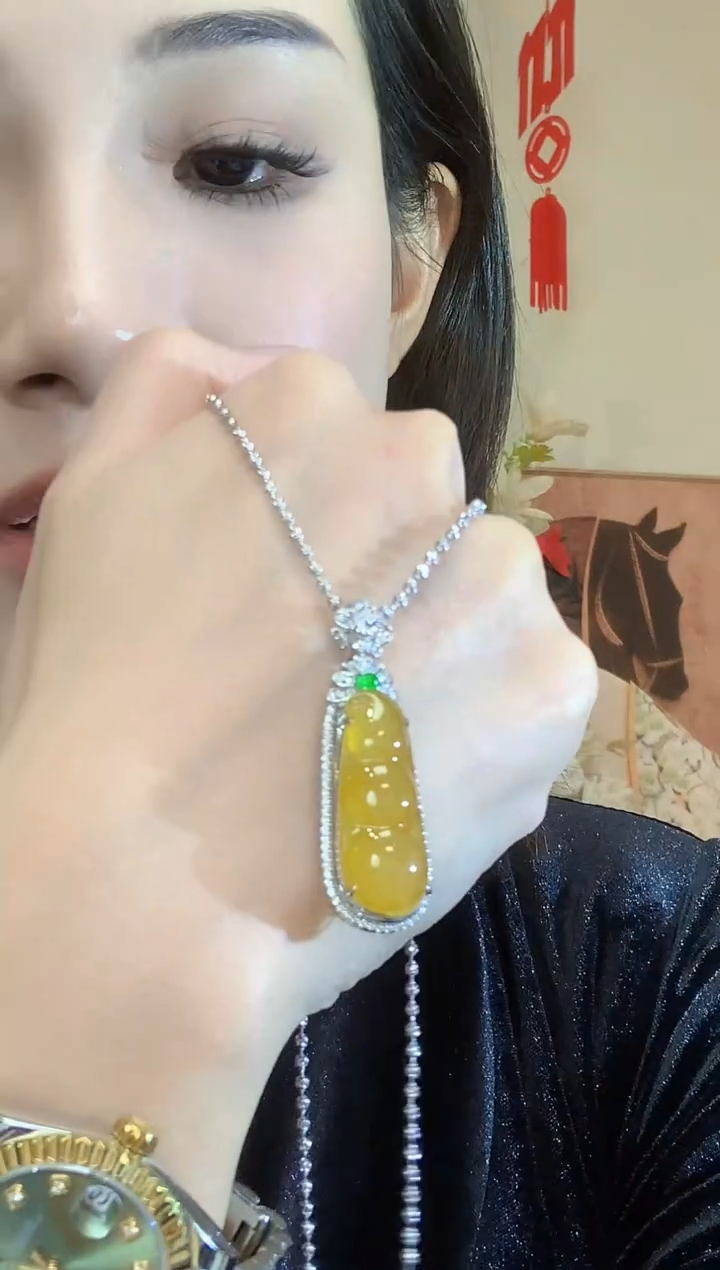 吊坠(不含链)18K金镶嵌翡翠D22